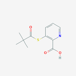 molecular formula C11H13NO3S B15455445 3-[(2,2-Dimethylpropanoyl)sulfanyl]pyridine-2-carboxylic acid CAS No. 62013-62-1