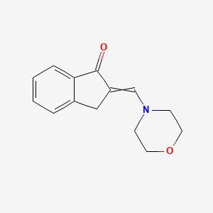 molecular formula C14H15NO2 B15455466 2-[(Morpholin-4-yl)methylidene]-2,3-dihydro-1H-inden-1-one CAS No. 62094-51-3