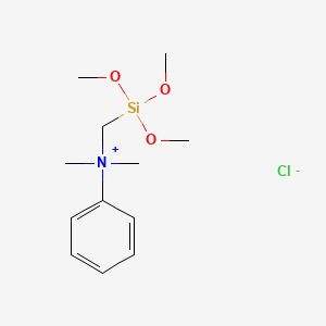 molecular formula C12H22ClNO3Si B15455499 N,N-Dimethyl-N-[(trimethoxysilyl)methyl]anilinium chloride CAS No. 62117-40-2