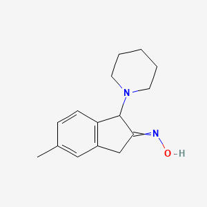 molecular formula C15H20N2O B15455553 N-[5-Methyl-1-(piperidin-1-yl)-1,3-dihydro-2H-inden-2-ylidene]hydroxylamine CAS No. 61957-25-3