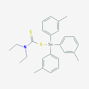 molecular formula C26H31NS2Sn B15456249 N-Ethyl-N-({[tris(3-methylphenyl)stannyl]sulfanyl}carbonothioyl)ethanamine CAS No. 62116-87-4