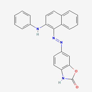 molecular formula C23H16N4O2 B15456961 6-[(E)-(2-Anilinonaphthalen-1-yl)diazenyl]-1,3-benzoxazol-2(3H)-one CAS No. 62077-64-9