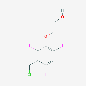 molecular formula C9H8ClI3O2 B15457071 Ethanol, 2-[3-(chloromethyl)-2,4,6-triiodophenoxy]- CAS No. 62180-00-1