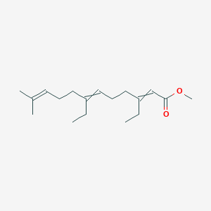 molecular formula C18H30O2 B15457104 Methyl 3,7-diethyl-11-methyldodeca-2,6,10-trienoate CAS No. 61685-15-2