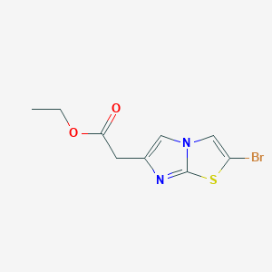 molecular formula C9H9BrN2O2S B15457179 Imidazo[2,1-b]thiazole-6-acetic acid, 2-bromo-, ethyl ester CAS No. 61984-77-8
