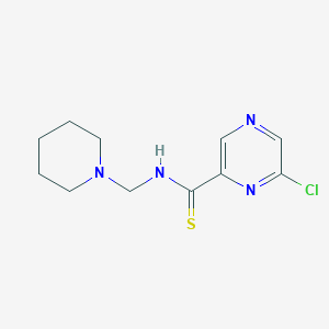 molecular formula C11H15ClN4S B15457442 Pyrazinecarbothioamide, 6-chloro-N-(1-piperidinylmethyl)- CAS No. 61689-57-4