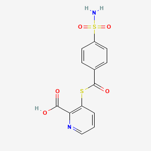 molecular formula C13H10N2O5S2 B15457792 3-[(4-Sulfamoylbenzoyl)sulfanyl]pyridine-2-carboxylic acid CAS No. 62013-54-1
