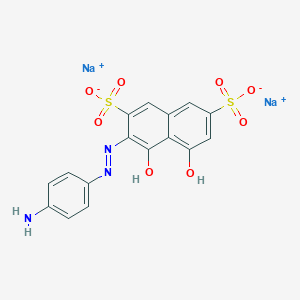molecular formula C16H11N3Na2O8S2 B154582 2,7-Naphthalenedisulfonic acid, 3-[(4-aminophenyl)azo]-4,5-dihydroxy-, disodium salt CAS No. 1681-60-3