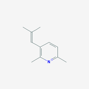 molecular formula C11H15N B15458680 Pyridine, 2,6-dimethyl-3-(2-methyl-1-propenyl)- CAS No. 61736-64-9