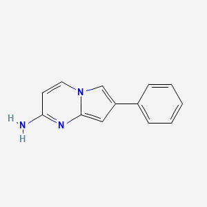 molecular formula C13H11N3 B15459265 Pyrrolo[1,2-a]pyrimidin-2-amine, 7-phenyl- CAS No. 61736-25-2