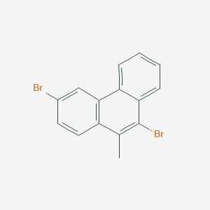 molecular formula C15H10Br2 B15459420 Phenanthrene, 3,9-dibromo-10-methyl- CAS No. 61650-85-9