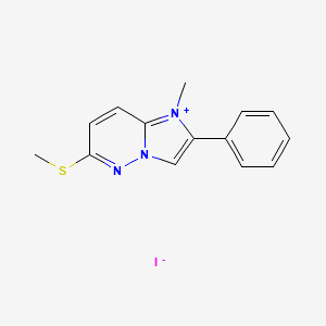 molecular formula C14H14IN3S B15459862 Imidazo[1,2-b]pyridazinium, 1-methyl-6-(methylthio)-2-phenyl-, iodide CAS No. 61582-24-9