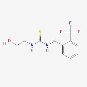 molecular formula C11H13F3N2OS B15460188 N-(2-Hydroxyethyl)-N'-{[2-(trifluoromethyl)phenyl]methyl}thiourea CAS No. 61290-46-8