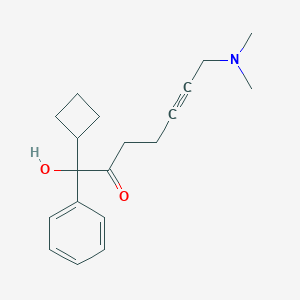 molecular formula C19H25NO2 B154603 1-Cyclobutyl-7-(dimethylamino)-1-hydroxy-1-phenylhept-5-yn-2-one CAS No. 136722-55-9