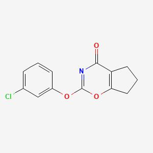 molecular formula C13H10ClNO3 B15460482 Cyclopent[e]-1,3-oxazin-4(5H)-one, 2-(3-chlorophenoxy)-6,7-dihydro- CAS No. 61387-21-1