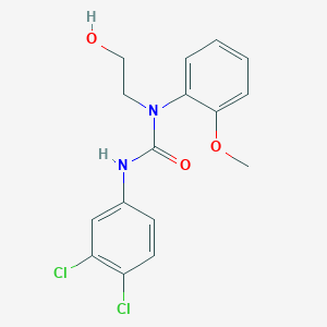 molecular formula C16H16Cl2N2O3 B15460721 Urea, N'-(3,4-dichlorophenyl)-N-(2-hydroxyethyl)-N-(2-methoxyphenyl)- CAS No. 61293-82-1