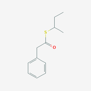 molecular formula C12H16OS B15460794 Benzeneethanethioic acid, S-(1-methylpropyl) ester CAS No. 61049-76-1