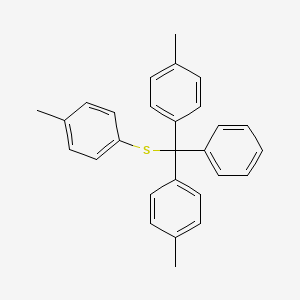 molecular formula C28H26S B15460803 Benzene, 1,1'-[[(4-methylphenyl)thio]phenylmethylene]bis[4-methyl- CAS No. 61623-68-5