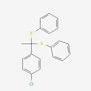 molecular formula C20H17ClS2 B15461005 Benzene, 1-[1,1-bis(phenylthio)ethyl]-4-chloro- CAS No. 61094-68-6