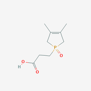 molecular formula C9H15O3P B15461324 3-(3,4-Dimethyl-1-oxo-2,5-dihydro-1H-1lambda~5~-phosphol-1-yl)propanoic acid CAS No. 61213-85-2