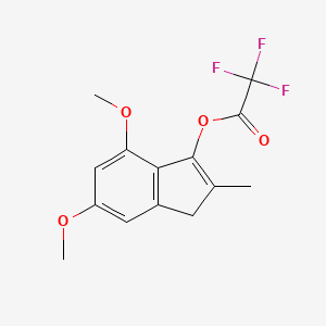 molecular formula C14H13F3O4 B15461441 Acetic acid, trifluoro-, 4,6-dimethoxy-2-methyl-1H-inden-3-yl ester CAS No. 61227-55-2