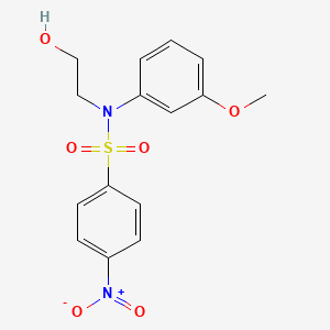 molecular formula C15H16N2O6S B15461446 N-(2-Hydroxyethyl)-N-(3-methoxyphenyl)-4-nitrobenzene-1-sulfonamide CAS No. 61040-63-9