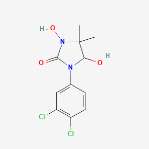 molecular formula C11H12Cl2N2O3 B15461559 1-(3,4-Dichlorophenyl)-3,5-dihydroxy-4,4-dimethylimidazolidin-2-one CAS No. 61532-14-7