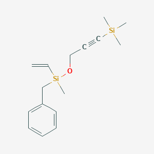 molecular formula C16H24OSi2 B15461618 Benzyl(ethenyl)methyl{[3-(trimethylsilyl)prop-2-yn-1-yl]oxy}silane CAS No. 61157-29-7