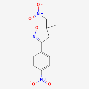 molecular formula C11H11N3O5 B15461889 Isoxazole, 4,5-dihydro-5-methyl-5-(nitromethyl)-3-(4-nitrophenyl)- CAS No. 61428-19-1