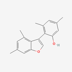 molecular formula C18H18O2 B15462037 2-(4,6-Dimethyl-1-benzofuran-3-yl)-3,5-dimethylphenol CAS No. 61551-56-2