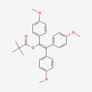 molecular formula C28H30O5 B15462181 Tris(4-methoxyphenyl)ethenyl 2,2-dimethylpropanoate CAS No. 61170-60-3
