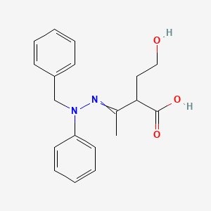 molecular formula C19H22N2O3 B15462331 3-(2-Benzyl-2-phenylhydrazinylidene)-2-(2-hydroxyethyl)butanoic acid CAS No. 61148-63-8