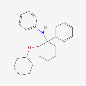 molecular formula C24H31NO B15462516 Benzenamine, N-[2-(cyclohexyloxy)-1-phenylcyclohexyl]- CAS No. 61568-24-9