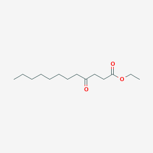 molecular formula C14H26O3 B15462814 Dodecanoic acid, 4-oxo-, ethyl ester CAS No. 59941-35-4
