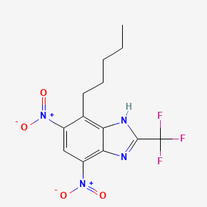molecular formula C13H13F3N4O4 B15462906 5,7-Dinitro-4-pentyl-2-(trifluoromethyl)-1H-benzimidazole CAS No. 60167-67-1