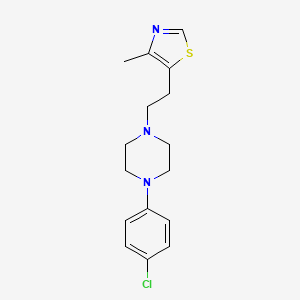 molecular formula C16H20ClN3S B15462977 Piperazine, 1-(4-chlorophenyl)-4-[2-(4-methyl-5-thiazolyl)ethyl]- CAS No. 60096-93-7