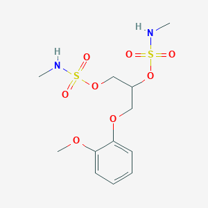 molecular formula C12H20N2O8S2 B154640 Methylsulfamic acid 3-(2-methoxyphenoxy)-2-(((methylamino)sulfonyl)oxy)propyl ester CAS No. 128660-36-6