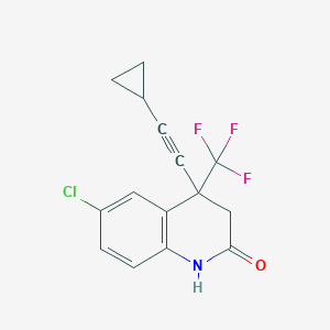 molecular formula C15H11ClF3NO B154642 6-Chloro-4-(2-cyclopropylethynyl)-4-(trifluoromethyl)-1,3-dihydroquinolin-2-one CAS No. 253663-53-5