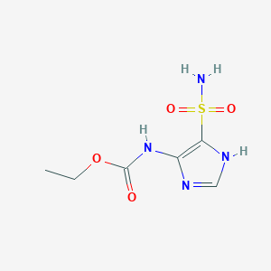 molecular formula C6H10N4O4S B15464504 Carbamic acid, [5-(aminosulfonyl)-1H-imidazol-4-yl]-, ethyl ester CAS No. 61006-89-1