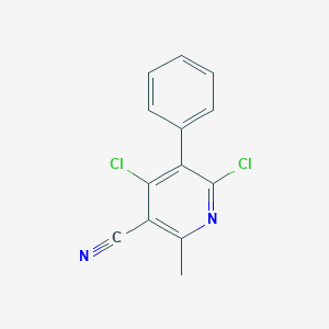 molecular formula C13H8Cl2N2 B154646 3-Cyano-4,6-dichloro-2-methyl-5-phenylpyridine CAS No. 127581-38-8