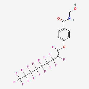 molecular formula C17H8F17NO3 B15465239 4-[(1,2,3,3,4,4,5,5,6,6,7,7,8,8,9,9,9-Heptadecafluoronon-1-en-1-yl)oxy]-N-(hydroxymethyl)benzamide CAS No. 59379-88-3