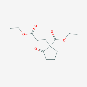 molecular formula C13H20O5 B15465539 Ethyl 1-(3-ethoxy-3-oxopropyl)-2-oxocyclopentanecarboxylate CAS No. 57026-64-9