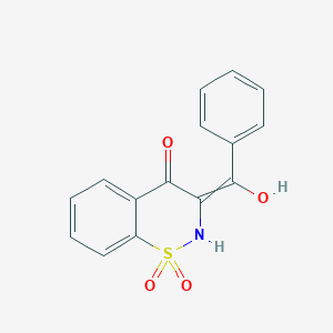 molecular formula C15H11NO4S B15465575 Methanone, (4-hydroxy-1,1-dioxido-2H-1,2-benzothiazin-3-yl)phenyl- CAS No. 61018-80-2