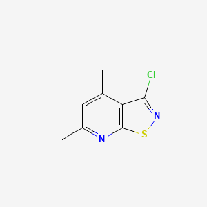 molecular formula C8H7ClN2S B15466144 Isothiazolo[5,4-b]pyridine, 3-chloro-4,6-dimethyl- CAS No. 58061-73-7