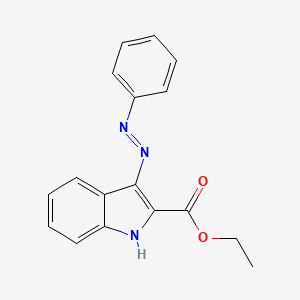 molecular formula C17H15N3O2 B15466241 Ethyl 3-(2-phenylhydrazinylidene)-3H-indole-2-carboxylate CAS No. 56545-49-4