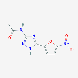molecular formula C8H7N5O4 B154665 N-[5-(5-nitrofuran-2-yl)-1H-1,2,4-triazol-3-yl]acetamide CAS No. 1704-66-1