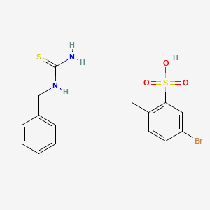 molecular formula C15H17BrN2O3S2 B15466851 Benzylthiourea;5-bromo-2-methylbenzenesulfonic acid CAS No. 56919-19-8
