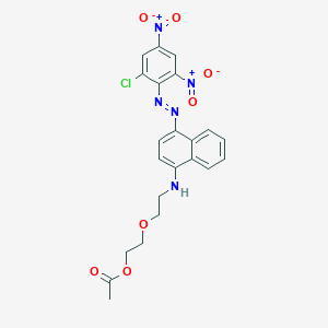 molecular formula C22H20ClN5O7 B15466922 Ethanol, 2-[2-[[4-[(2-chloro-4,6-dinitrophenyl)azo]-1-naphthalenyl]amino]ethoxy]-, acetate (ester) CAS No. 57119-69-4