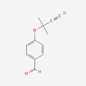 molecular formula C12H12O2 B15467015 4-[(2-Methylbut-3-yn-2-yl)oxy]benzaldehyde CAS No. 54730-31-3