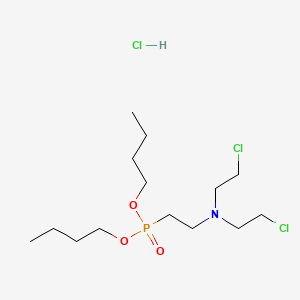 molecular formula C14H31Cl3NO3P B15467436 Phosphonic acid, (2-(bis(2-chloroethyl)amino)ethyl)-, dibutyl ester, hydrochloride CAS No. 54139-55-8
